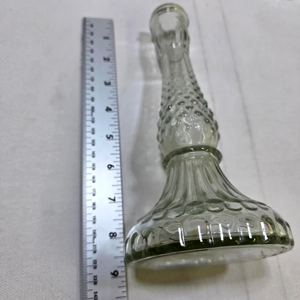 Farmhouse Glass Candlestick Holder Set of 3 Clear 8.5
